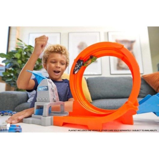 Circuito Hot Wheels Looping Champion Action con 1 Auto 1:64 Doppio Lanciatore