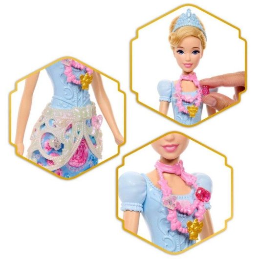 Puppe Disney Princess Jewel Reveal Aschenputtel mit abnehmbarem Rock und Schmuck