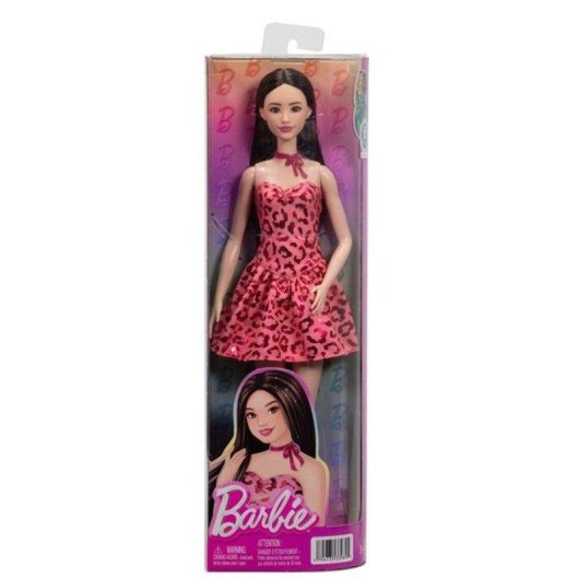 Barbie Fashionistas JJN59 Bambola 32 cm Vestito Rosa Leopardo Stivali
