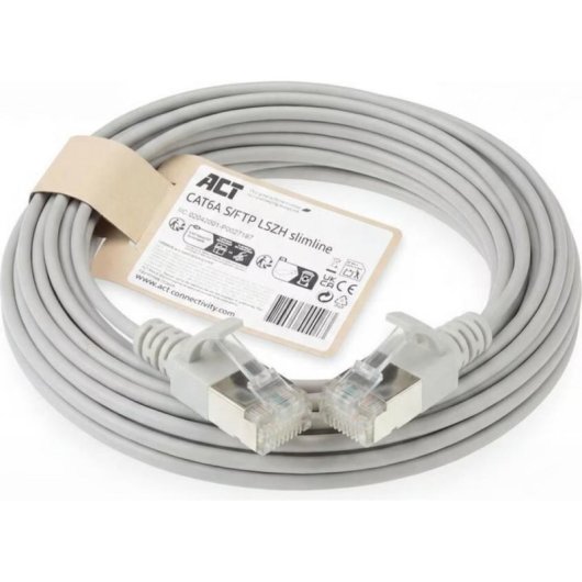 Cavo di rete ACT CAT6A Slimline S/FTP LSZH 2 metri Grigio