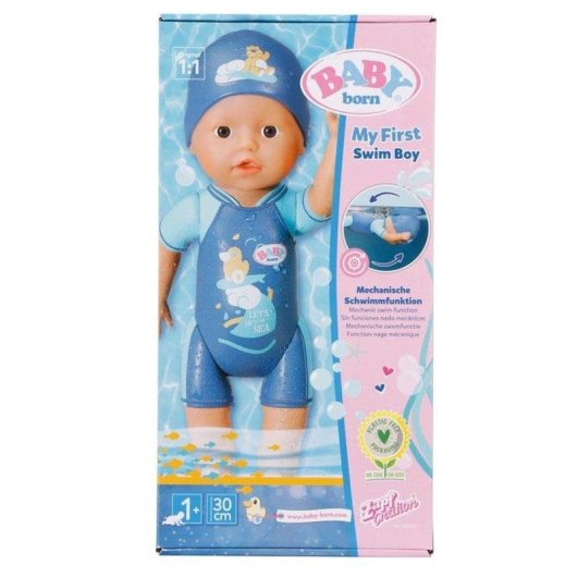 Boneca BABY born My First Swim Boy 30 cm para banho e piscina