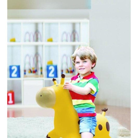 Pallone rimbalzante Lexibook Giraffa 45 cm Sedile ergonomico 28 cm +3 anni Int/est Pompa manuale inclusa max 50 kg