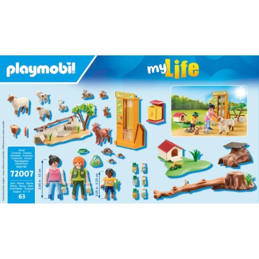 Gioco Playmobil MyLife 72007 Scoperta Animali della Fattoria, 63 Pezzi