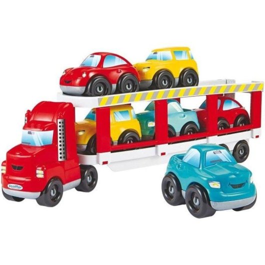 Autotransporter Ecoiffier Abrick 2 Ebenen mit 6 Autos