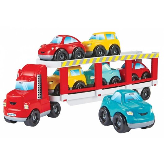 Autotransporter Ecoiffier Abrick 2 Ebenen mit 6 Autos