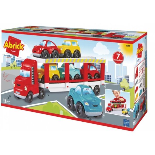 Autotransporter Ecoiffier Abrick 2 Ebenen mit 6 Autos