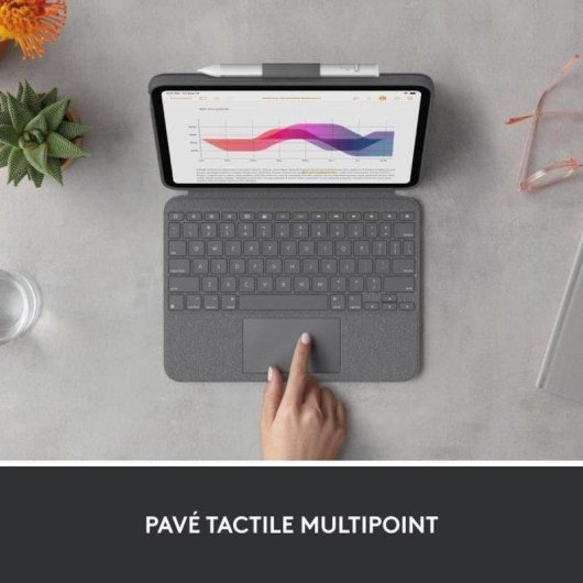 Coque Clavier Logitech Combo Touch iPad 10e Gén. AZERTY - Oxford Grey