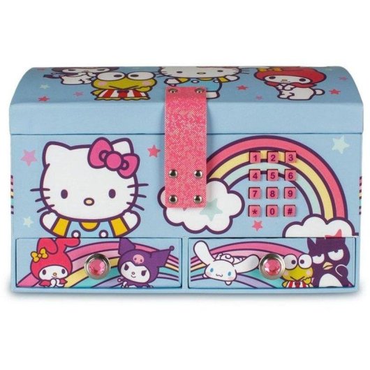 Caixa de Joias Hello Kitty Lilac com Cerradura de Código e Som
