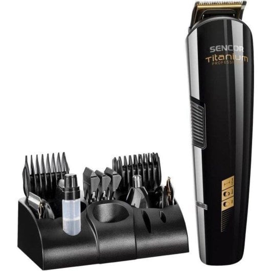 Máquina de Cortar Cabelo Profissional Sencor SHP 8305BK Sem Fios 60min 12 Pentes LED