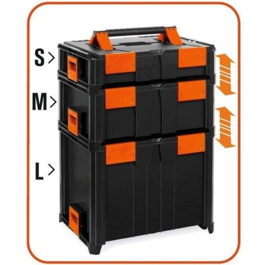 Caja de herramientas TOOD TB 501 Profesional Apilable ABS 9 L Negro/naranja