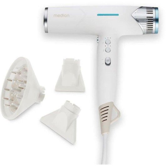 Sèche-cheveux Ionique Medion MD19984 1500W 3 Températures 3 Vitesses Accessoires Blanc