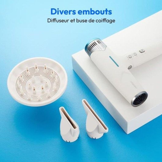Sèche-cheveux Ionique Medion MD19984 1500W 3 Températures 3 Vitesses Accessoires Blanc