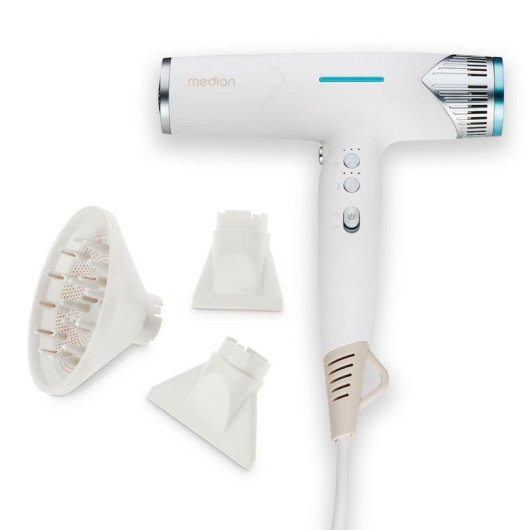 Sèche-cheveux Ionique Medion MD19984 1500W 3 Températures 3 Vitesses Accessoires Blanc