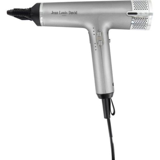 Sèche-cheveux Ionique Professionnel Jean Louis David JLD Aerostyl 1700W 4 Températures 4 Vitesses Accessoires Gris