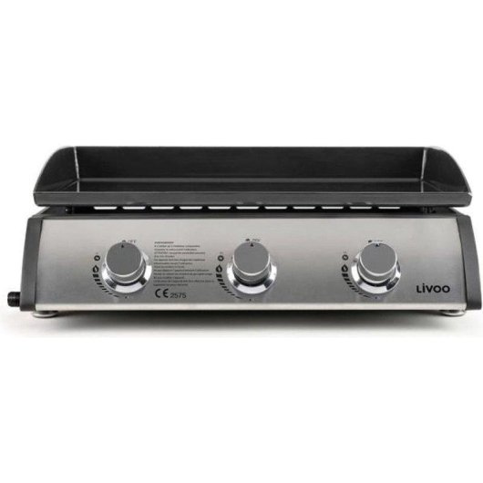 Plancha de gas Livoo DOC277 3 quemadores 7,5 kW acero esmaltado 61 x 38 cm
