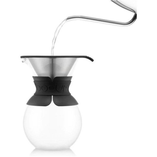Caffettiera manuale Bodum Pour Over 1,0 L nera con filtro inox