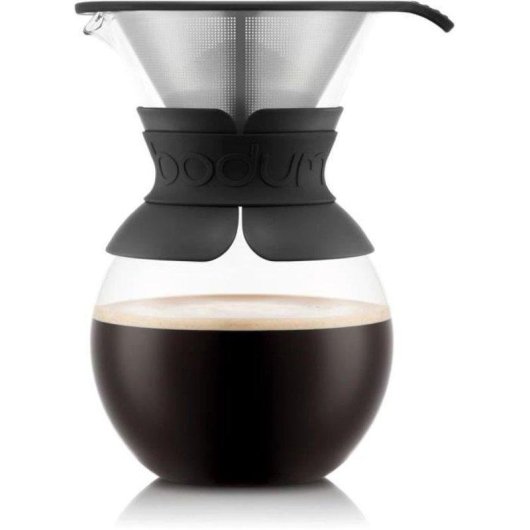 Caffettiera manuale Bodum Pour Over 1,0 L nera con filtro inox