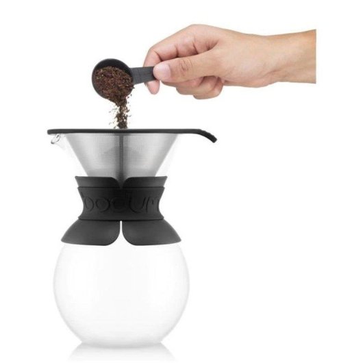 Caffettiera manuale Bodum Pour Over 1,0 L nera con filtro inox