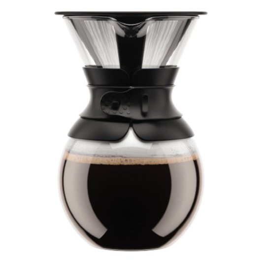 Caffettiera manuale Bodum Pour Over 1,0 L nera con filtro inox