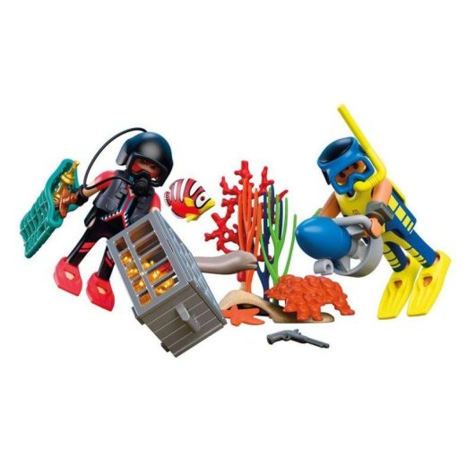Jouet Playmobil 72078 Police Plongeuse Coffre Trésor Scooter 41 Pièces