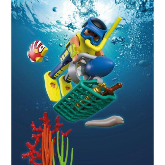 Jouet Playmobil 72078 Police Plongeuse Coffre Trésor Scooter 41 Pièces