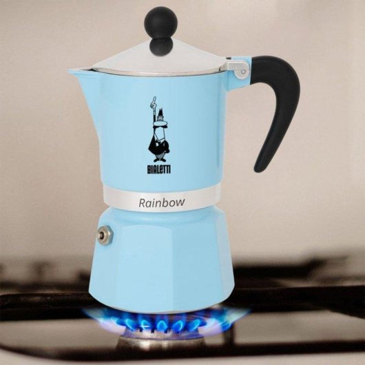 Cafetera italiana Bialetti Moka Express Rainbow 6 tazas 300 ml azul