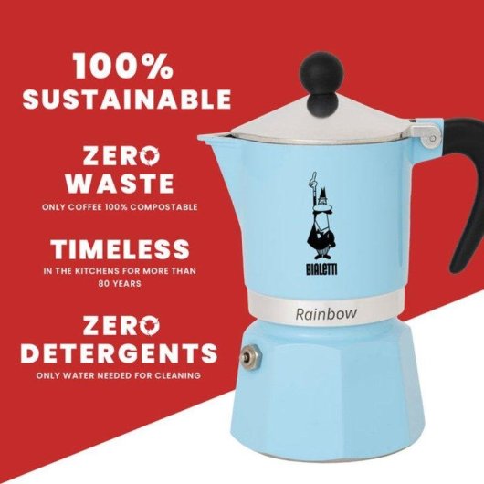 Cafetera italiana Bialetti Moka Express Rainbow 6 tazas 300 ml azul