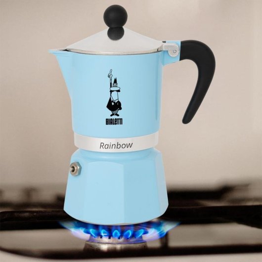 Cafetera italiana Bialetti Moka Express Rainbow 6 tazas 300 ml azul