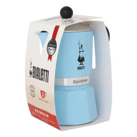 Cafetera italiana Bialetti Moka Express Rainbow 6 tazas 300 ml azul