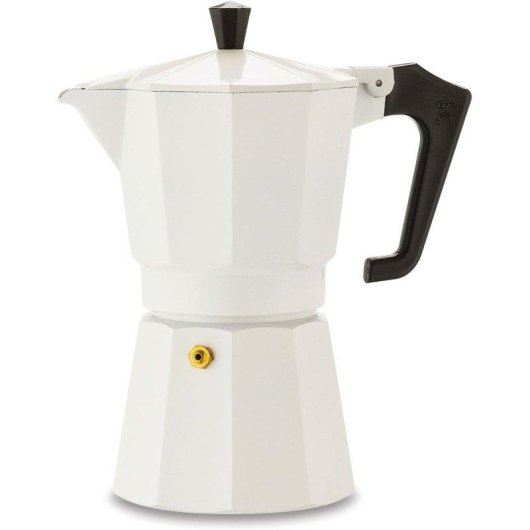 Caffettiera italiana Pezzetti Italexpress 6 Tazze Alluminio bianco opaco