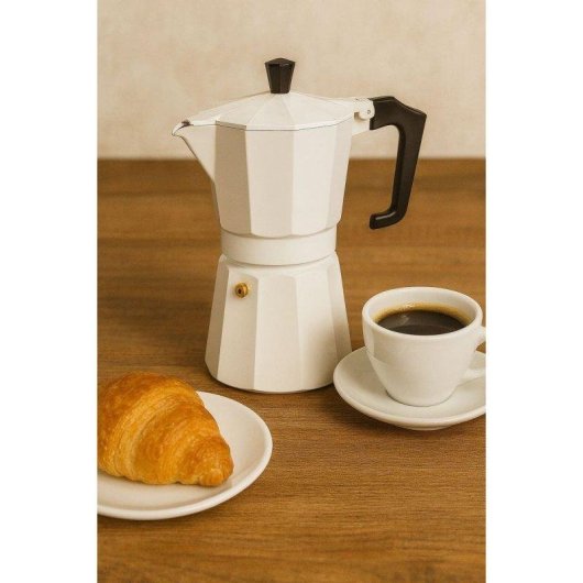 Caffettiera italiana Pezzetti Italexpress 6 Tazze Alluminio bianco opaco