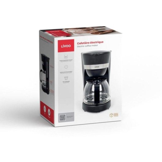 Cafetera de goteo Livoo DOD200N 1,25 L 750 W 12 tazas sistema antigoteo
