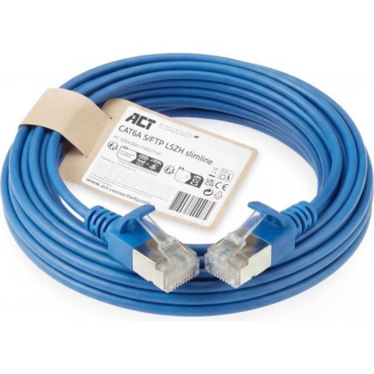 Cavo di rete ACT CAT6A Slimline S/FTP LSZH 3 m Blu