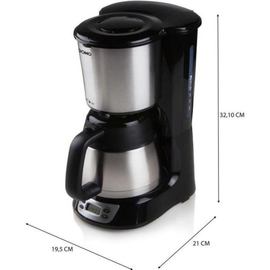 Cafetera de goteo Domo DO709K 1 L 1000 W con temporizador LCD 24 H