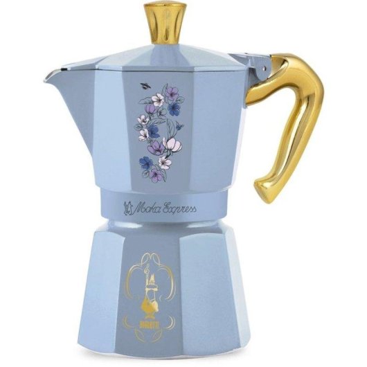 Cafetera italiana Bialetti Moka Express Bridgerton 6 tazas 250 ml azul pastel