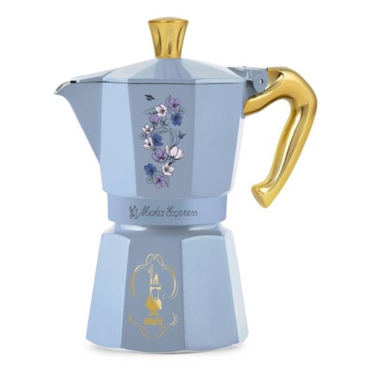 Cafetera italiana Bialetti Moka Express Bridgerton 6 tazas 250 ml azul pastel