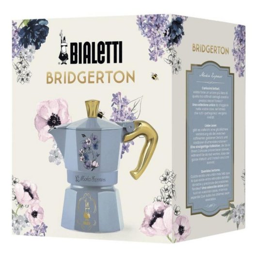 Cafetera italiana Bialetti Moka Express Bridgerton 6 tazas 250 ml azul pastel