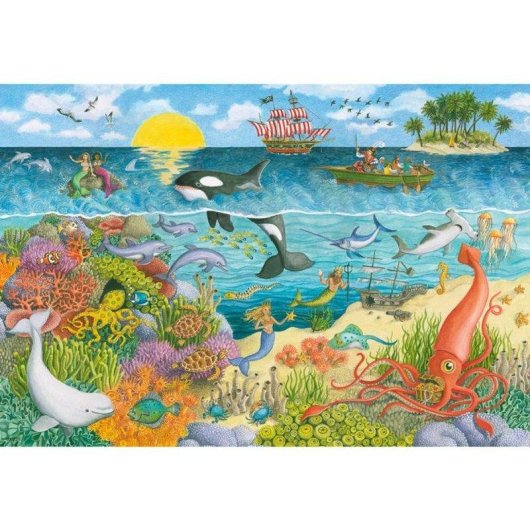 Puzzle Ravensburger Kids Piraten und Meerjungfr. 2x24 Teile + Poster