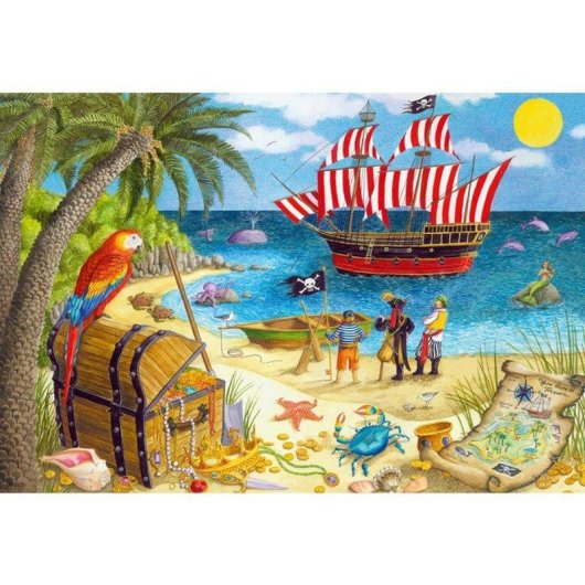 Puzzle Ravensburger Kids Piraten und Meerjungfr. 2x24 Teile + Poster
