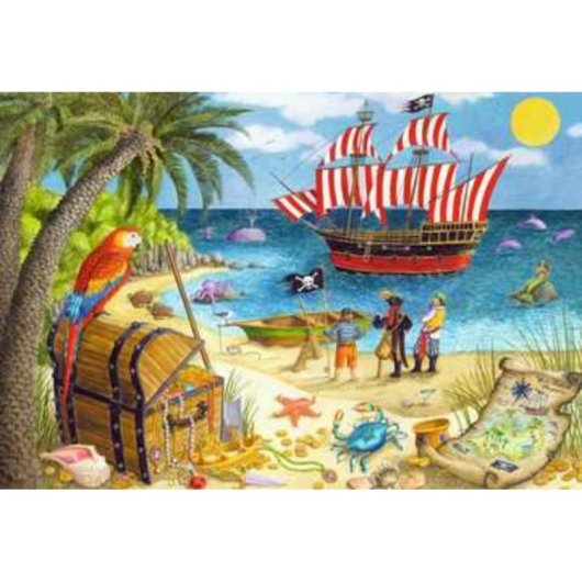 Puzzle Ravensburger Kids Piraten und Meerjungfr. 2x24 Teile + Poster