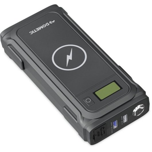 Dometic Pjs 1000 Arrancador Portátil Y Power Bank 1000 A Pico, Batería Lipo 59,2 Wh (16.000 Mah), Carga Qi, 2 Usb, Salida 12 V, Luz Led Y Pantalla Lcd