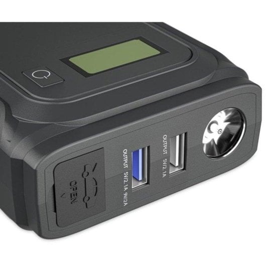 Dometic Pjs 1000 Arrancador Portátil Y Power Bank 1000 A Pico, Batería Lipo 59,2 Wh (16.000 Mah), Carga Qi, 2 Usb, Salida 12 V, Luz Led Y Pantalla Lcd