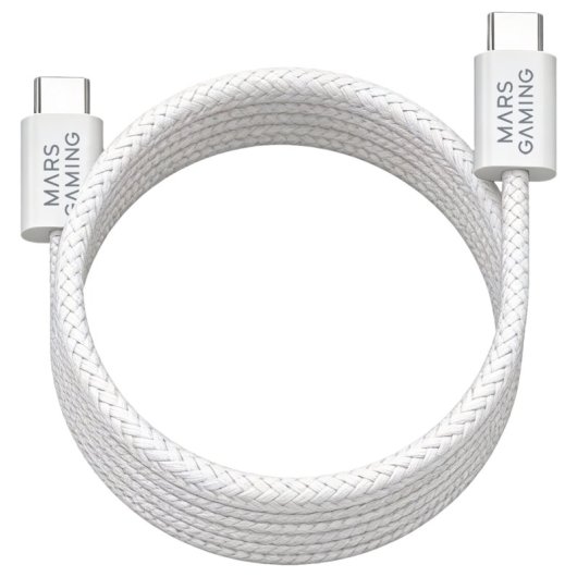 Mars Gaming Mca-100x2 Pack 2 Cables Magnéticos Usb-c 100w 2m Y 1m Trenzado Nylon Blanco