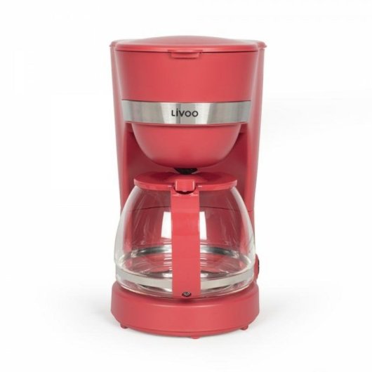 Cafetera de goteo Livoo DOD200RC 1,25 L 12 tazas 750 W rojo chili sistema antigoteo
