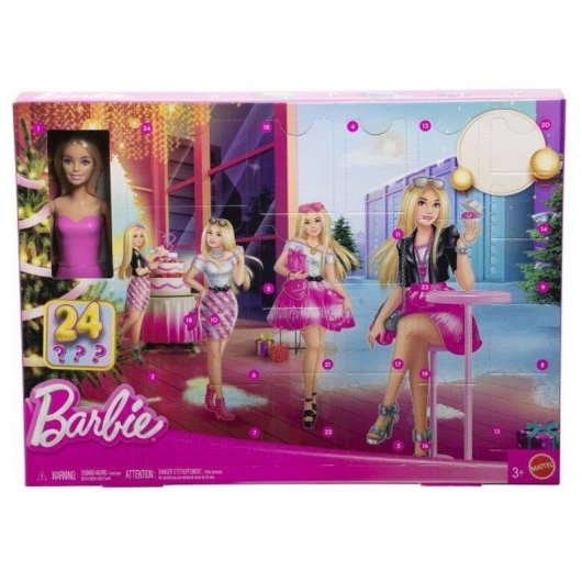 Adventskalender Barbie JFL63 mit 24 Teilen Puppe und Accessoires