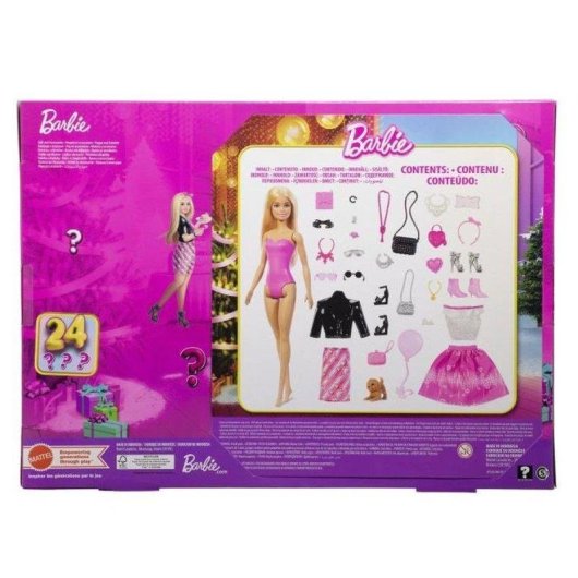 Adventskalender Barbie JFL63 mit 24 Teilen Puppe und Accessoires