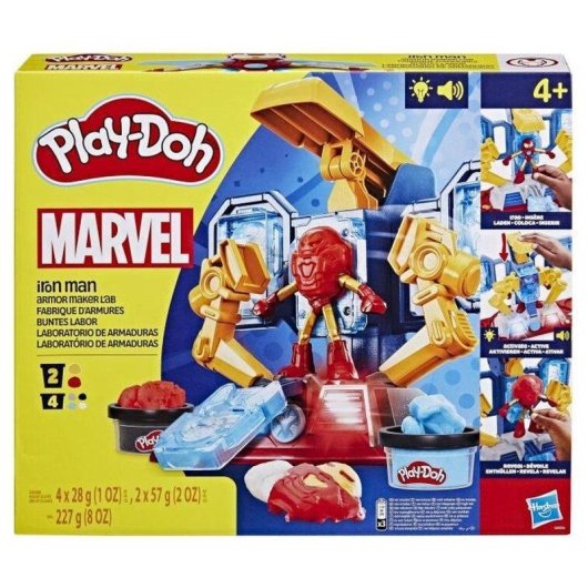 Kit Criativo Play-Doh Marvel Iron Man Armor Maker 227g 3 Moldes