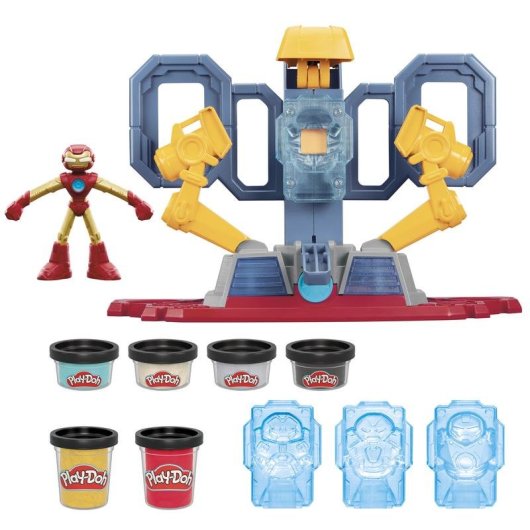 Kit Criativo Play-Doh Marvel Iron Man Armor Maker 227g 3 Moldes