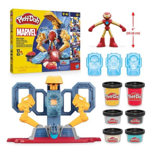 Kit Criativo Play-Doh Marvel Iron Man Armor Maker 227g 3 Moldes