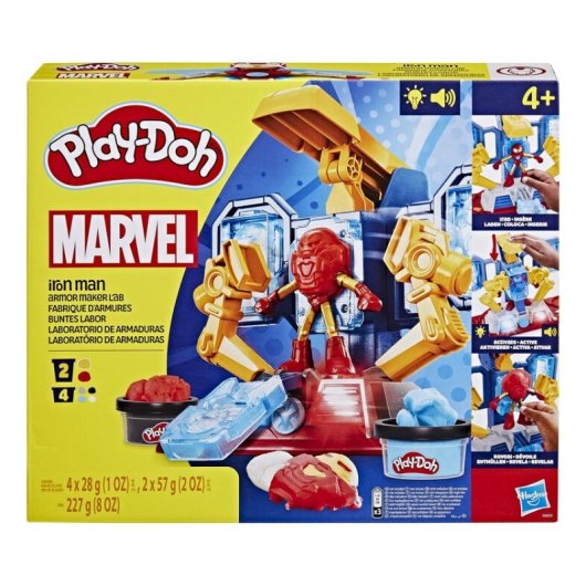 Kit Criativo Play-Doh Marvel Iron Man Armor Maker 227g 3 Moldes